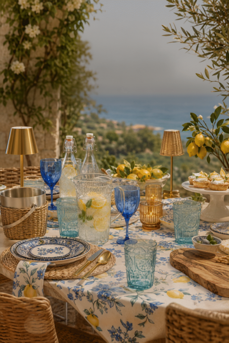 Italian summer table with Mediterranean Amazon finds